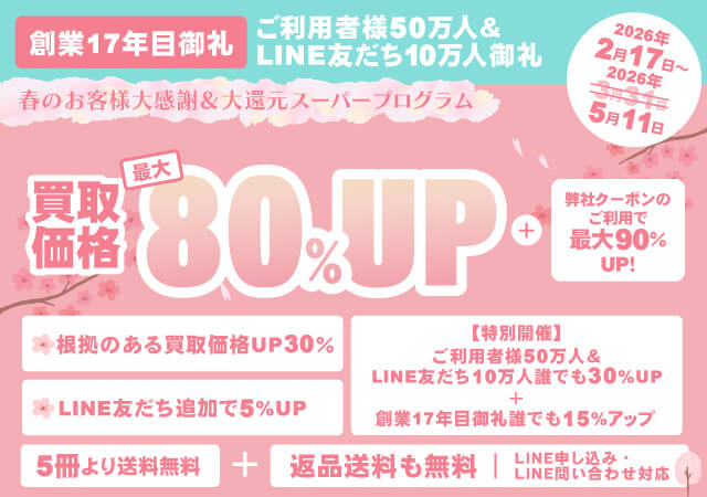 冬の大感謝＆大還元プログラム 買取価格 最大80%アップ